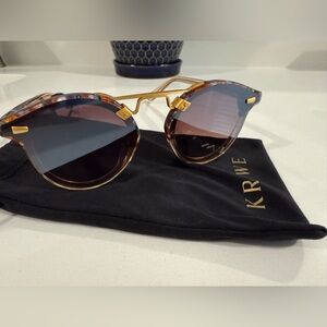 STL Nylon KREWE colorful Brown and Gold Sunglasses - EUC
